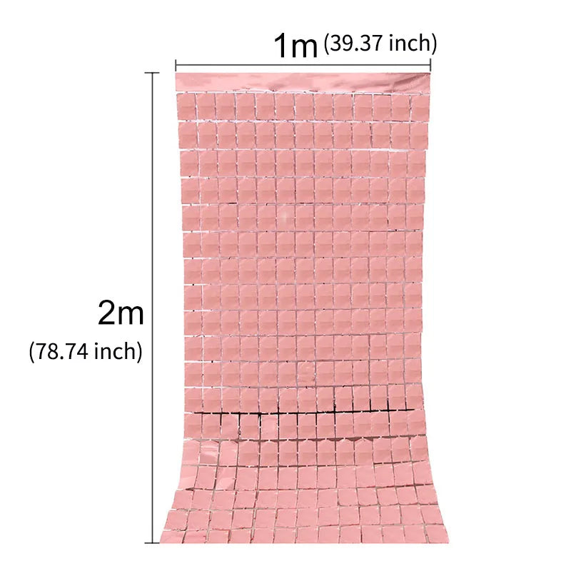 2M Backdrop Fornite Rain For Photo Zone Birthday Decoration Wedding Decor Christmas Tinsel Glitter Foil Backdrop Party Curtain