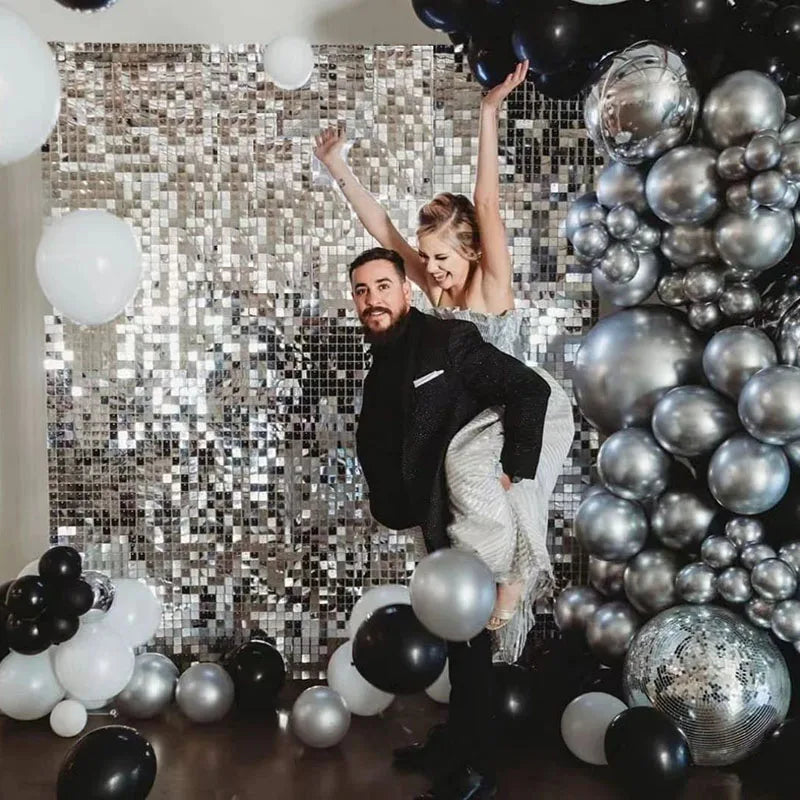 2M Backdrop Fornite Rain For Photo Zone Birthday Decoration Wedding Decor Christmas Tinsel Glitter Foil Backdrop Party Curtain