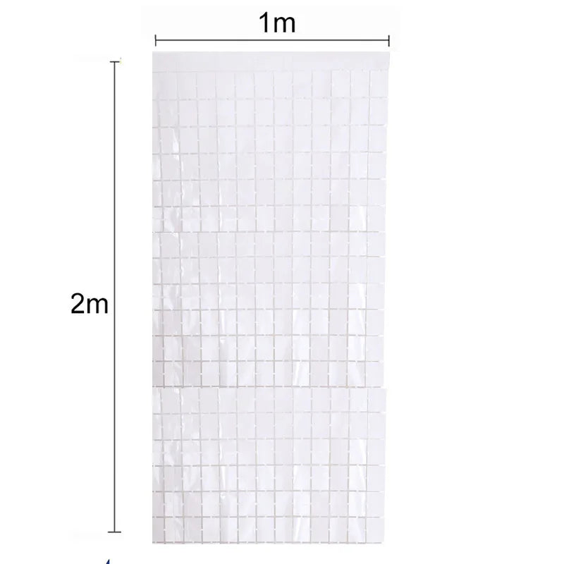 2M Backdrop Fornite Rain For Photo Zone Birthday Decoration Wedding Decor Christmas Tinsel Glitter Foil Backdrop Party Curtain