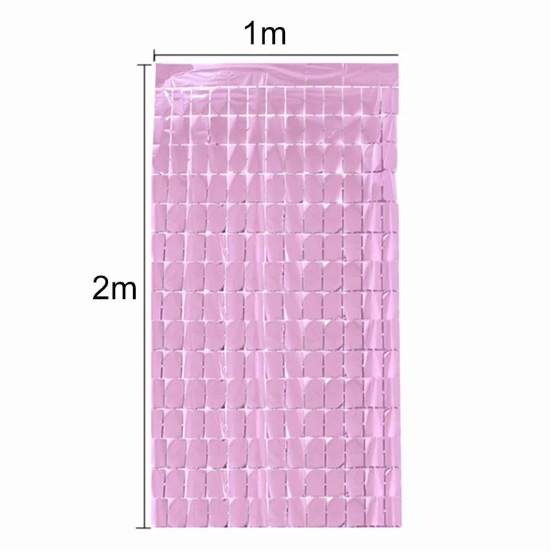 2M Backdrop Fornite Rain For Photo Zone Birthday Decoration Wedding Decor Christmas Tinsel Glitter Foil Backdrop Party Curtain