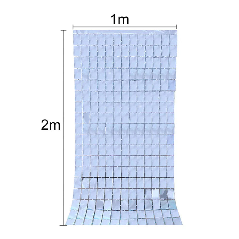 2M Backdrop Fornite Rain For Photo Zone Birthday Decoration Wedding Decor Christmas Tinsel Glitter Foil Backdrop Party Curtain