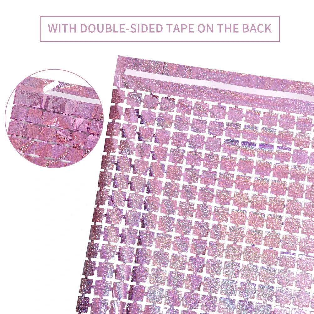 2M Backdrop Fornite Rain For Photo Zone Birthday Decoration Wedding Decor Christmas Tinsel Glitter Foil Backdrop Party Curtain