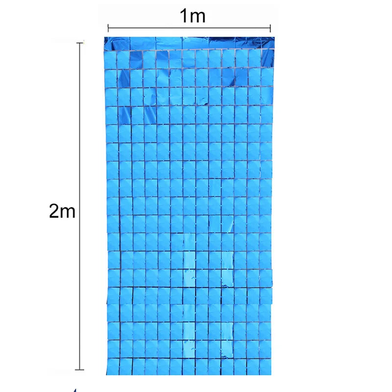 2M Backdrop Fornite Rain For Photo Zone Birthday Decoration Wedding Decor Christmas Tinsel Glitter Foil Backdrop Party Curtain