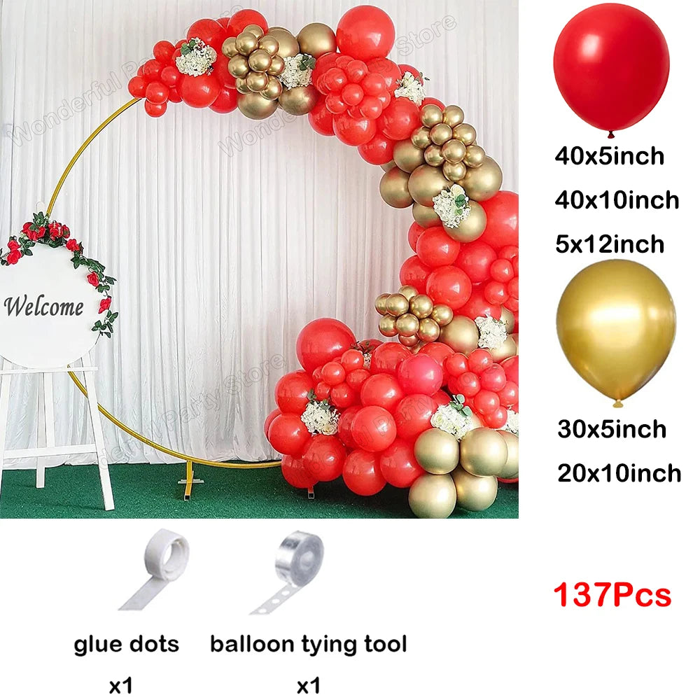 Red Balloon Garland Arch Kit Black Red Confetti Balloons Wedding Christmas Baby Shower Party Birthday Valentine Day Decoration