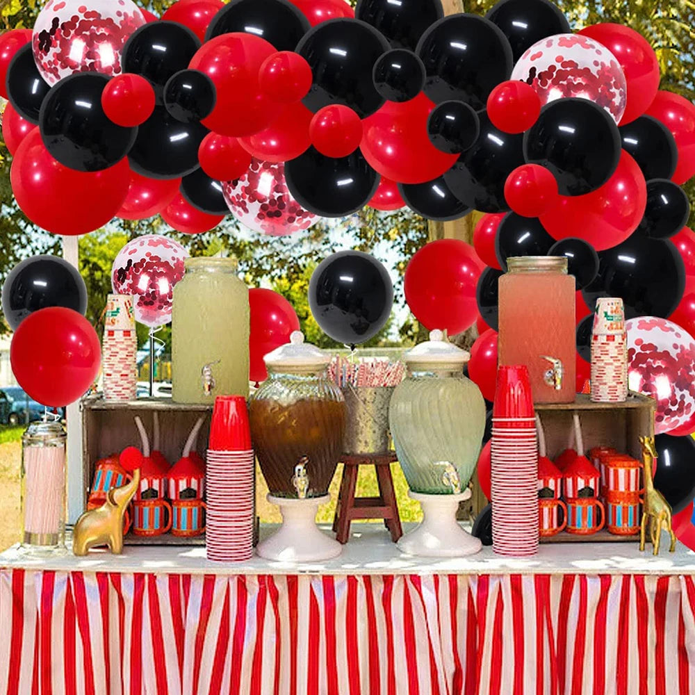 Red Balloon Garland Arch Kit Black Red Confetti Balloons Wedding Christmas Baby Shower Party Birthday Valentine Day Decoration
