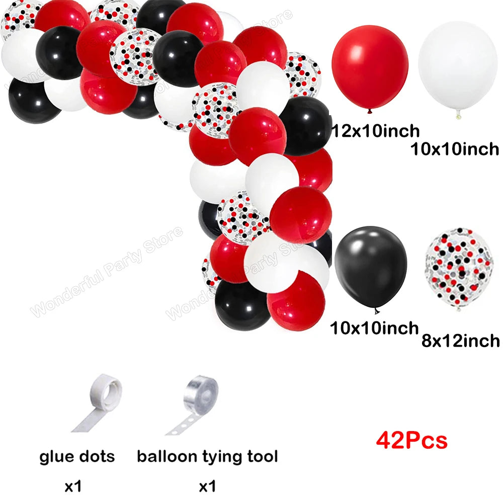 Red Balloon Garland Arch Kit Black Red Confetti Balloons Wedding Christmas Baby Shower Party Birthday Valentine Day Decoration