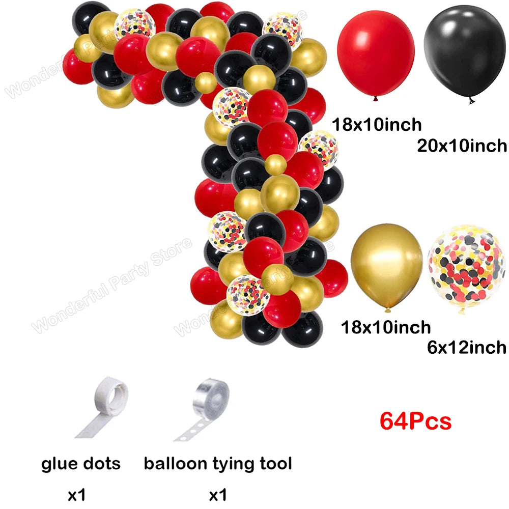Red Balloon Garland Arch Kit Black Red Confetti Balloons Wedding Christmas Baby Shower Party Birthday Valentine Day Decoration